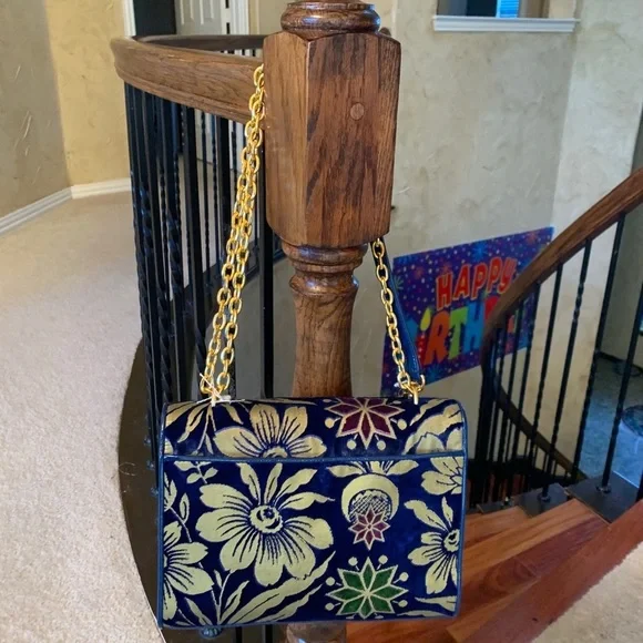 TORY BURCH FLEMING COSMIC FLORAL LG SHOULDER BAG - Picture 9 of 11